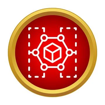 Blockchain cube connecting decentralized network concept icon Stock Illustration