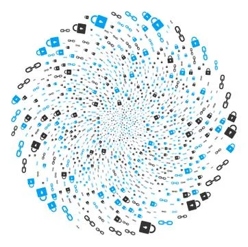 Blockchain Curl Exploding Globula 스톡 일러스트
