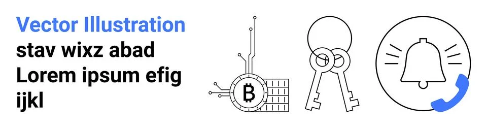 Blockchain, cybersecurity, encryption, digital finance, network security, com Stock Illustration