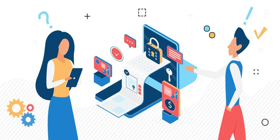 Blockchain cybersecurity framework technology Illustrazione stock