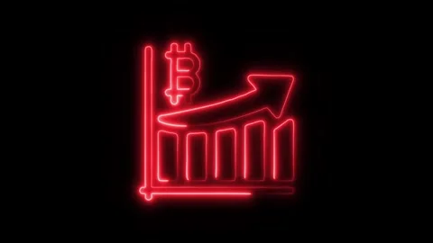 Blockchain Data Analysis Outline Icon in HD Video Neon Animation Stock Footage 304552074