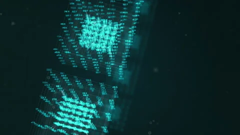Blockchain Data Animation. Cryptocurrency Technology Visualization Stock Footage 200447309