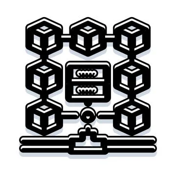 Blockchain data center mining network infrastructure 스톡 일러스트