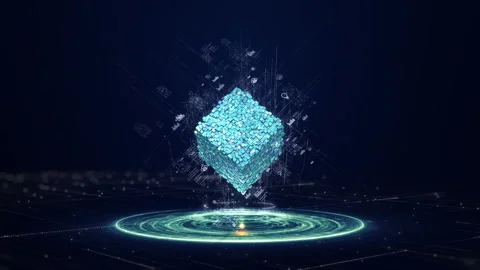 Blockchain Data Cube Network Concept Stock Footage 330629734