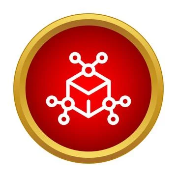 Blockchain data cube network connectivity icon 스톡 일러스트