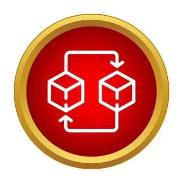 Blockchain data exchange transfer process technology icon Stock Illustration
