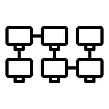 Blockchain data icon, outline style Ilustración de archivo