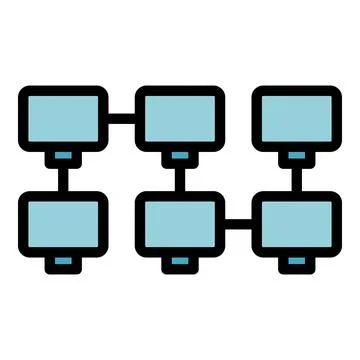 Blockchain data icon vector flat Illustrazione stock