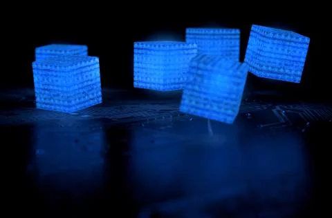 Blockchain Data Network Stock Illustration