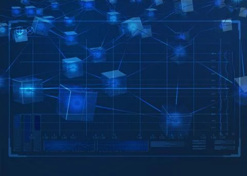 Blockchain Data Network Stock Illustration