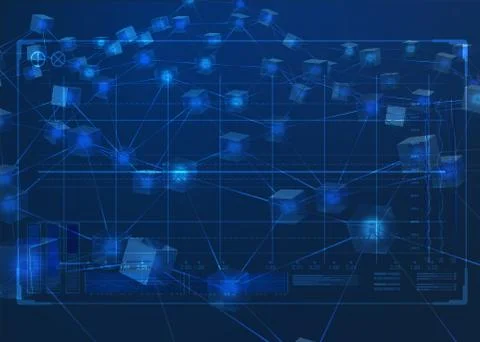 Blockchain Data Network 스톡 일러스트