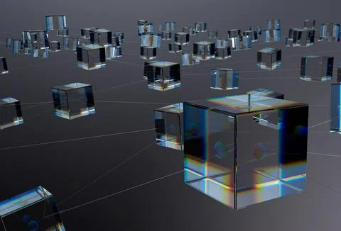 Blockchain Data Network Stock-Fotos