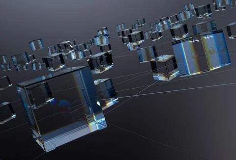 Blockchain Data Network Stock-Fotos