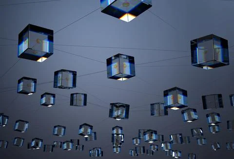 Blockchain Data Network Stock-Fotos
