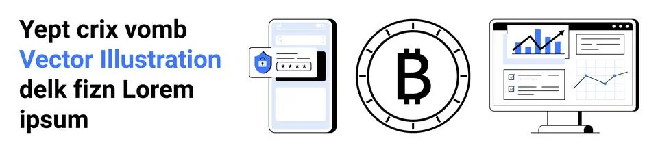 Blockchain, data security, financial analysis, cryptocurrency, technology, fi Stock Illustration