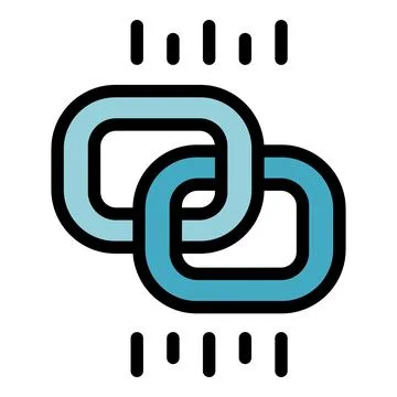 Blockchain data transferring with interconnected blocks icon Illustrazione stock
