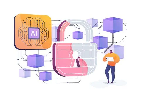 Blockchain for Decentralized Cloud Computing abstract concept vector Illustrazione stock