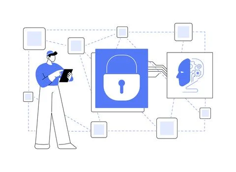 Blockchain for Decentralized Cloud Computing abstract concept vector Illustrazione stock