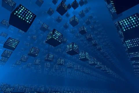 Blockchain, decentralized data, computer network. Blockchain, decentralize... Stock-Fotos