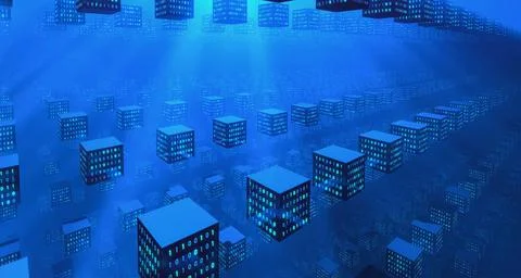 Blockchain, decentralized data, computer network. Blockchain, decentralize... Stock Photos