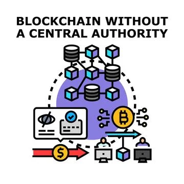 Blockchain decentralized ledger technology for secure transactions Stock Illustration
