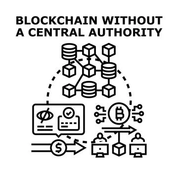 Blockchain decentralized ledger technology for secure transactions Stock Illustration