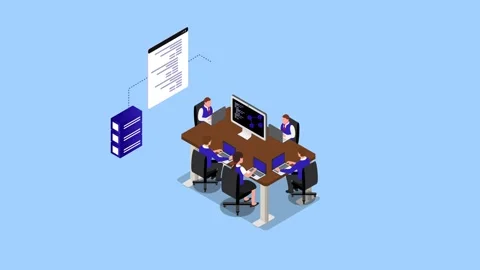 Blockchain Development Team and Cyber Security Programming Concept 3d anima.. Stock Footage 337943163