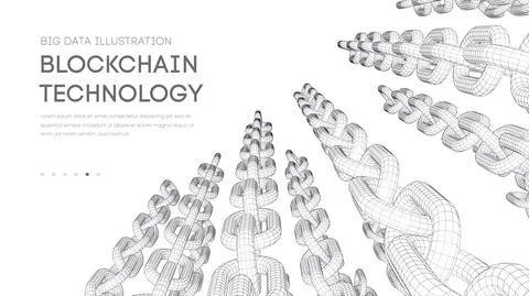 Blockchain digital technology. Big data vector background. Cryptocurrency Stock Illustration