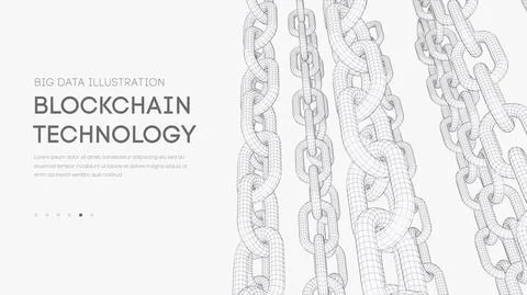 Blockchain digital technology. Big data vector background. Cryptocurrency Stock Illustration