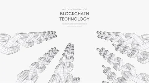 Blockchain digital technology. Big data vector background. Cryptocurrency Stock Illustration