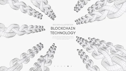 Blockchain digital technology. Big data vector background. Cryptocurrency Stock Illustration