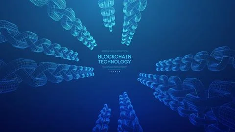 Blockchain digital technology. Big data vector background. Cryptocurrency Stock Illustration