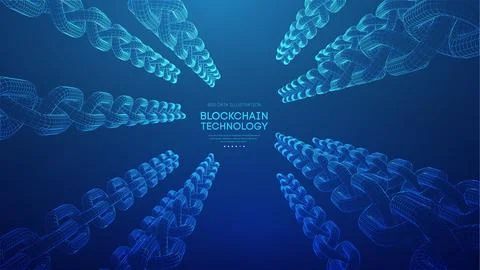 Blockchain digital technology. Big data vector background. Cryptocurrency 스톡 일러스트