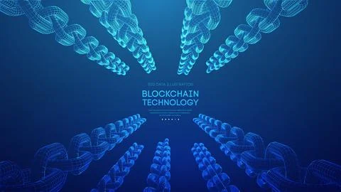Blockchain digital technology. Big data vector background. Cryptocurrency 库存插图