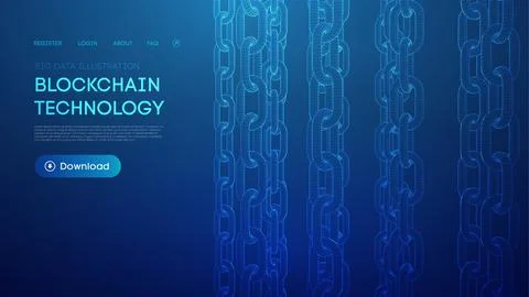 Blockchain digital technology. Big data vector background. Cryptocurrency Stock Illustration