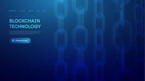 Blockchain digital technology. Big data vector background. Cryptocurrency Illustrazione stock