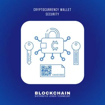 Blockchain distributed ledger technology illustration. Stock Illustration