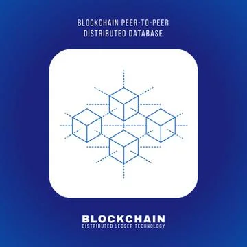 Blockchain distributed ledger technology illustration. Stockillustratie