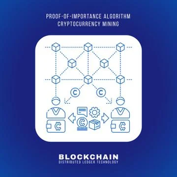 Blockchain distributed ledger technology illustration. Stock Illustration