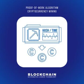 Blockchain distributed ledger technology illustration. Stock Illustration