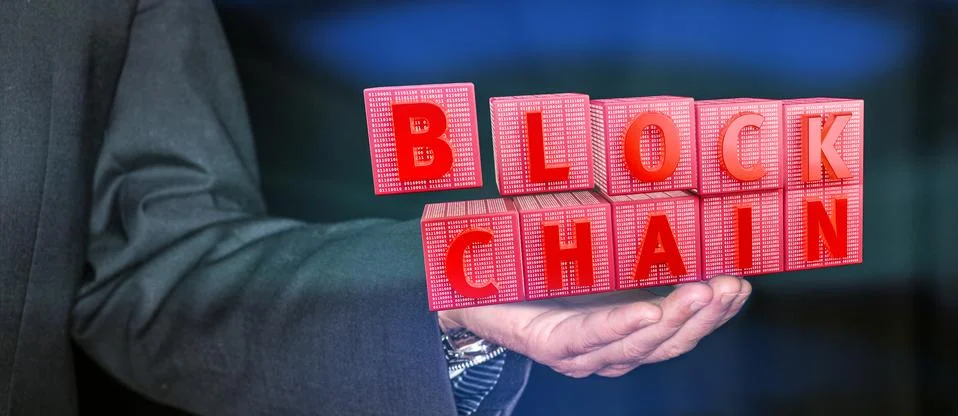 Blockchain encryption concept Stock Illustration