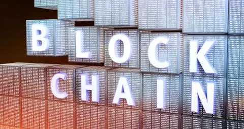 Blockchain encryption concept 스톡 일러스트