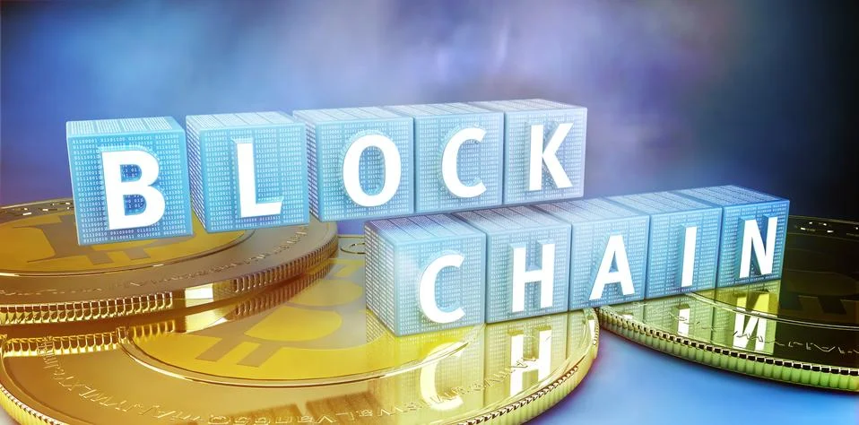 Blockchain encryption concept 스톡 일러스트