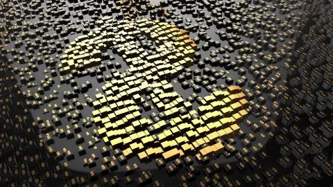 Blockchain encryption for crypto currencies bitcoin financial money records  스톡 일러스트