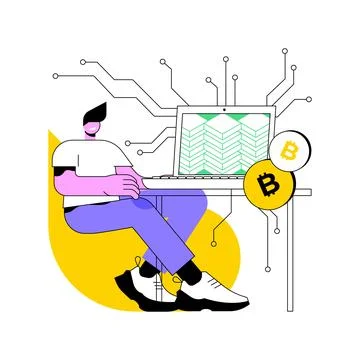 Blockchain engineer isolated cartoon vector illustrations. 库存插图