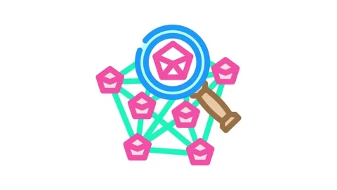 Blockchain explorer decentralized application color icon animation Stock Footage 327259587