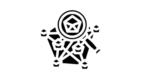 Blockchain explorer decentralized application glyph icon animation Stock Footage 326735304