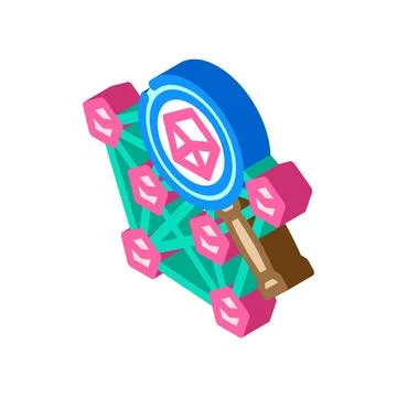 Blockchain explorer decentralized application isometric icon vector illustr.. Stock Illustration