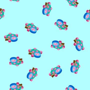 Blockchain explorer decentralized application isometric icon seamless pattern Illustrazione stock