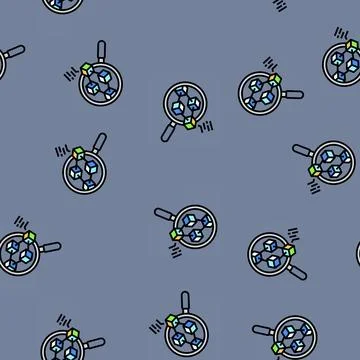 Blockchain explorer decentralized application vector seamless pattern Illustrazione stock